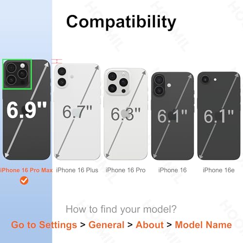Image of HOOMIL Case for iPhone 16 Pro Max 6.9-Inch, Non-Yellowing, Drop Protection, Anti-Scratch Transparent Hard Back Phone Cover - Crystal Clear
