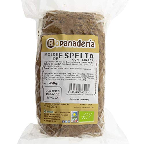 Biopanadería Pan de Molde Integral con Semillas Ecológico Elaborado con Masa Madre Natural (Espelta con Linaza)