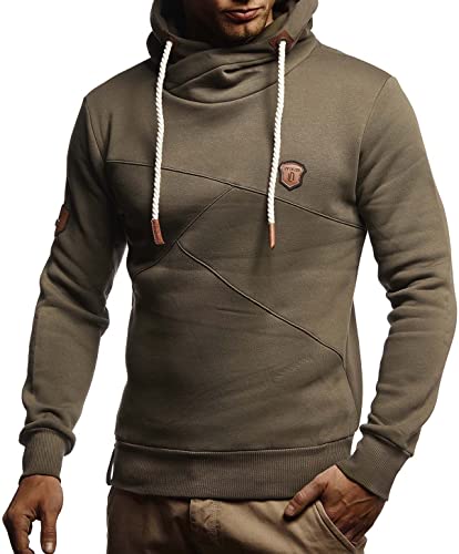 Leif Nelson Men's Bodyfit Hooded Sweater | Modern Stylish Longsleeve Pullover Sweater
