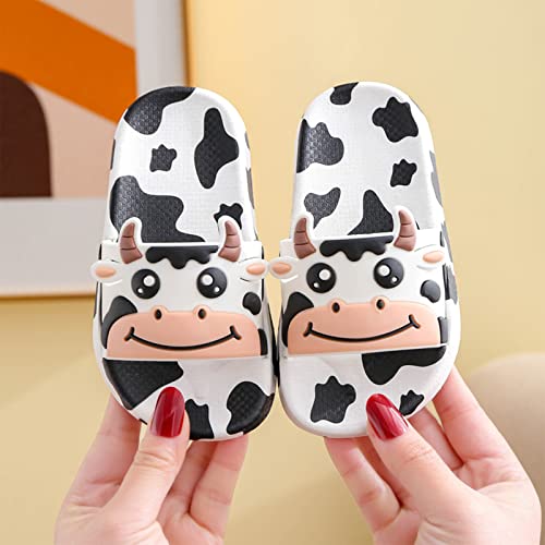 Kids Cute Cow Slippers for Boy Girls Comfy Cushioned Open Toe Flip Flops Summer Beach Flat Platform Non-Slip Shower Shoes2