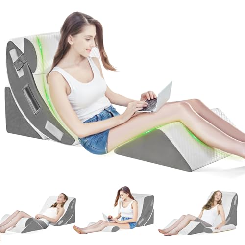 BSTGEKELY 4Pcs Orthopedic Bed Wedge Pillow Set, Memory Foam Wedge Pillow for Post Surgery Back Neck Knee Pain Relief, Adjustable Wedge Pillows for Sleeping with Washable Cover