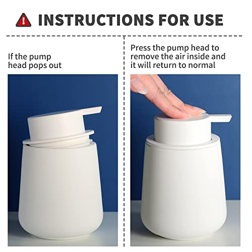 Bosilunlife SD001 White Soap Dispenser - Ceramic Hand Dish Soap Dispenser For Bathroom 12Ounce Refillable Liquid Hand Soap Dispenser thumb #5