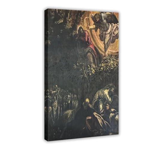 Toile Tintoretto Prier dans le jardin pour rompre la monotonie d'un bureau