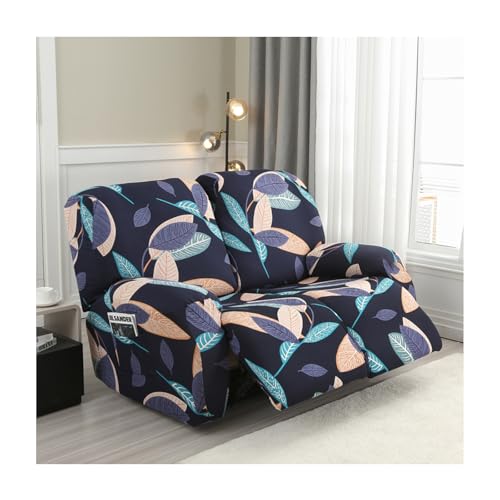 HYPIQQ Stretch Recliner Cover Recliner Couch Cover Floral Pattern Recliner Chair Covers Slip Covers for Reclining Sofas with Elastic Bottom,Pattern 10,2 Seat