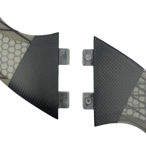 UPSURF Surfboard Tri Fin Double Tabs Fins Carbon S/M Size Thruster Set (Grey G3)
