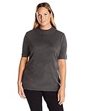Napa Valley Women's Plus Size Short Sleeves Basic Mock Neck Pullover Sweater