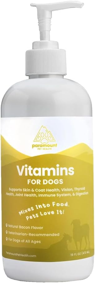 Liquid Multivitamin for Dogs with Probiotics, 8 in 1 Vitamins for Immune Support, Energy & Digestion, High Absorption Liquid Dog Supplement, Made in USA, 16 oz Liquid Multivitamin for Dogs with Probiotics, 8 in 1 Vitamins for Immune Support, Energy & Digestion, High Absorption Liquid Dog Supplement, Made in USA, 16 oz