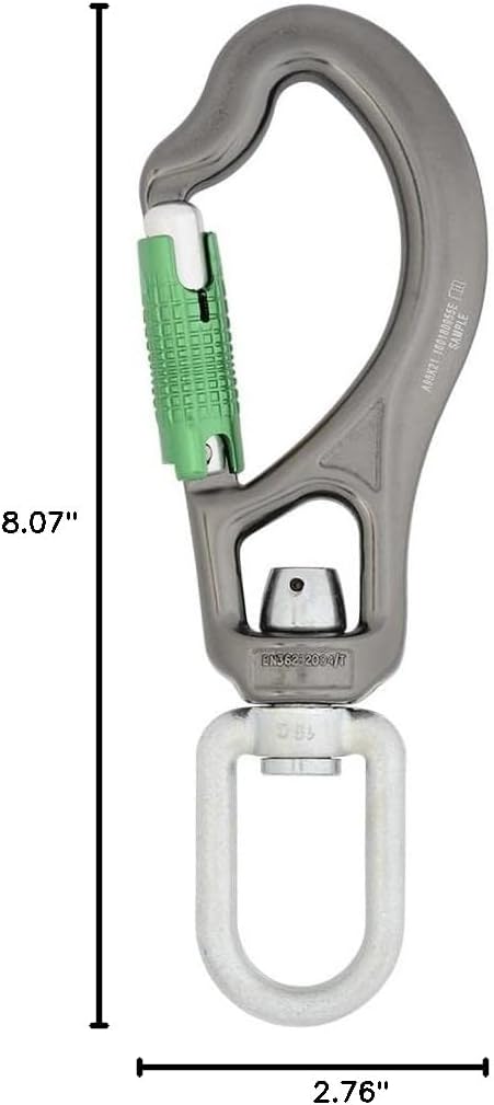 DMM Sidewinder Carabiner ( Locksafe ) Titanium/Green A98K71