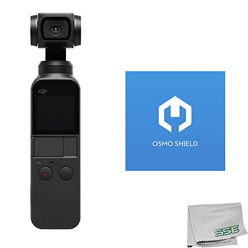 DJI 2019 Osmo Pocket Handheld 3 Axis Gimbal Stabilizer with Integrated Camera + DJI OSMO Shield (Osmo Pocket)