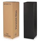 3x Magnum Flaschen Versandkarton inkl. Geschenkkarton Schwarz mit Leinenstruktur (DHL/PTZ zertifiziert)