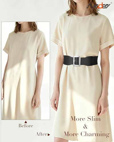 SUOSDEY Wide Elastic Belts for Women Dresses 3 Inch Wide Stretchy Santa Belt for Halloween Costume3