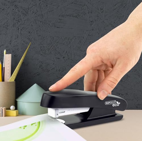 Rapesco 1756 Business Pack: 4 ECO Half Strip Staplers and 4 Boxes of 1000 26/6mm Staples, 20 Sheet Capacity, Black - 2
