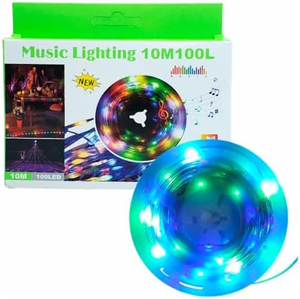 Cordão Pisca LED Musical Natalino 10 M com Controle USB