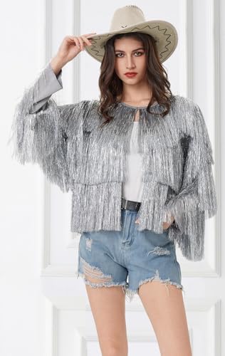 Women's Sequin Jacket Long Sleeve OpenZipper Fahion Shiny Glitter Sparkly Bomber Jackets2