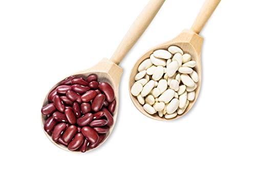 Organic Red & White Kidney Beans Bundle - Organic Dark Red Kidney Beans, 1 Pound And Organic Cannellini Beans, 1 Pound - Non-Gmo, Kosher, Raw, Vegan #TOP3