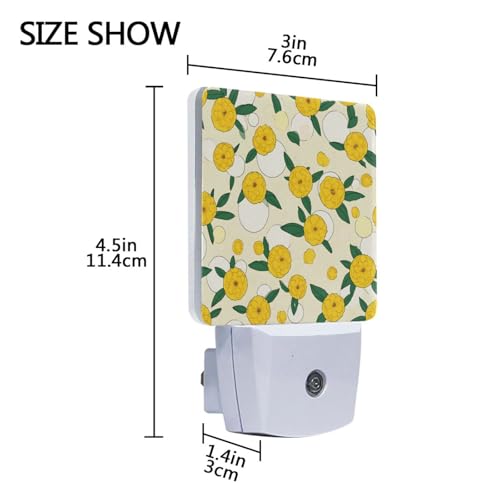 Lámpara de noche LED sensor amarillo con hojas verdes miniatura 3