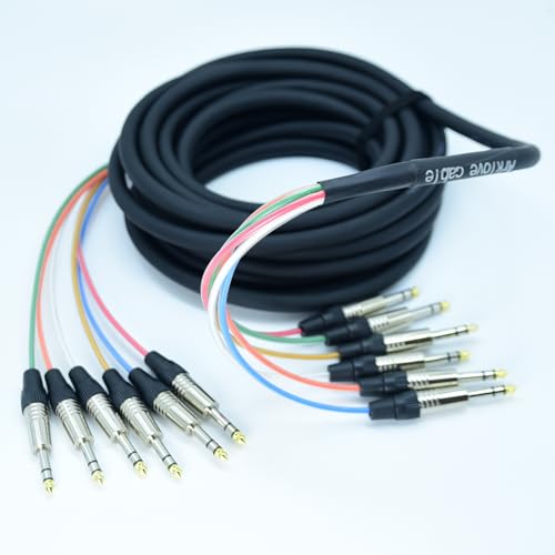 Arklove 30ft TRS Snake Cables Audio Balanced Patch 1/4 to 1/4 Cable 4 Channel Connector Digital Splitter Microphones Stage & Studio Recording Studio Equipment Profesional Cable