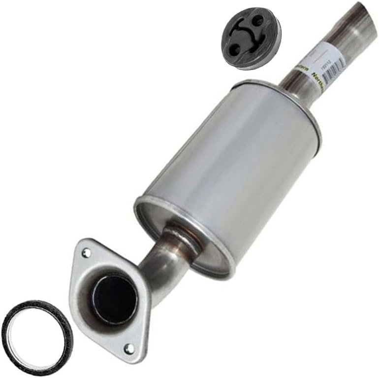 Exhaust Resonator Pipe Compatible for 2004-2007 Toyota Highlander 2.4L | Stainless Steel | Northeastern Exhaust | Free Gasket and Clamp Included | Automotive Replacement Part | Direct-Fit