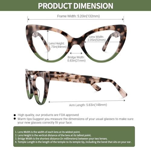 Image of VOOGLAM Stylish Cat Eye Blue Light Blocking Glasses for Women Anti Eyestrain Dry Eyes Eyewear