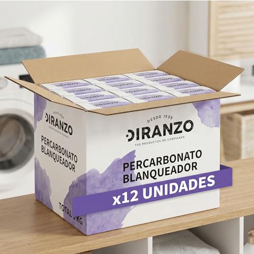 Percarbonato Blanqueador para Ropa Blanca y de Color, Quitamanchas de 500 gr - Presentación en Caja - Pack x12 Uds (Pack x12)