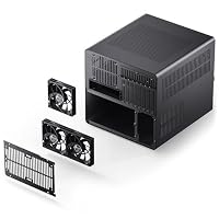 Jonsbo N5 NAS-Gehäuse – Würfelförmiges E-ATX Cube Case mit Platz für 16 Laufwerke, 8 Slots, Mesh-Design, Holzdekor, USB-C, ideal für NAS & Workstation, schwarz – Ansicht 7