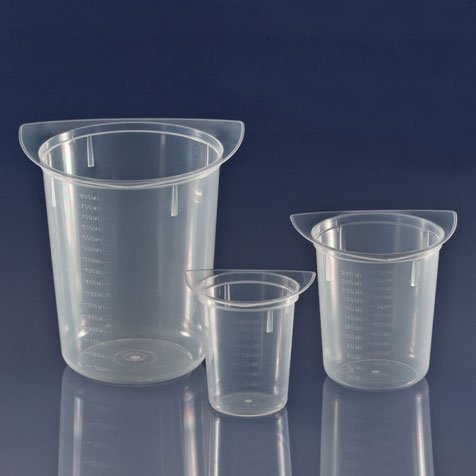 Globe Scientific 3631 Tri-Corner Beaker, Clarified PP, 100 mL, Pack of 100