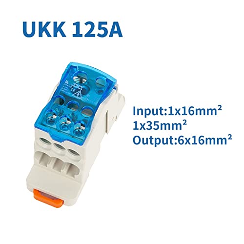 Caja de conexiones UKK125A con conector universal y 6 salidas para carril DIN 3