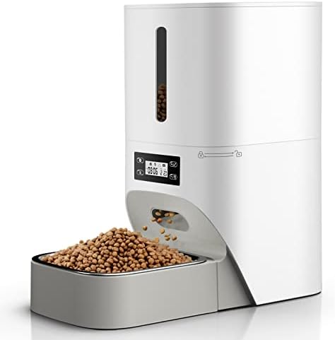 Mr.wintek Automatic Pet Feeder, Timed Cat Feeder4L Programable Portion Control 9 Meals Per Day Dry Food Dispenser for Cats Small Dog, 30s Voice Recorder