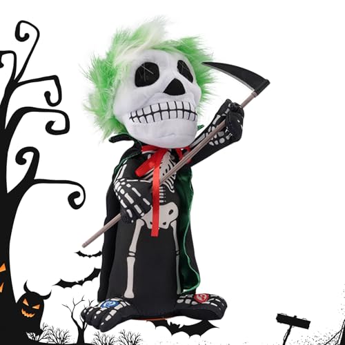 Figura esqueleto pequeño con sonido espeluznante para decoración para casa embrujada y festival