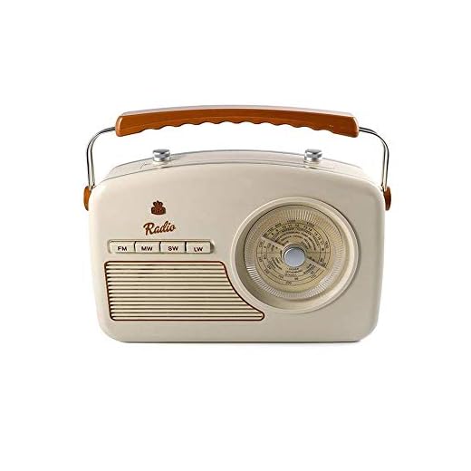 GPO Rydell Radio Portable Vintage con dial Retro de 4 Bandas FM/MW/SW/LW - Crema