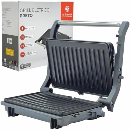 Grill Sanduicheira 1000W Antiaderente Potente Preto (127V)