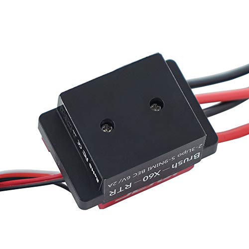 Treehobby Rc Car 60A Brushed Esc Electric Speed Controller 6V/2A Bec Compatible With Traxxas Trx-4 Trx-6 D90 Hsp Tamiya Axial Scx10 1/10 Rc Truck, Buggy, Short Course Truck,Rock Crawler And Tank #TOP5