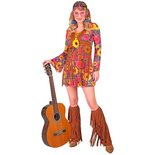 W WIDMANN MILANO Party Fashion - Costume Hippie, robe, bandeau, couvre-bottes, fille-fleur