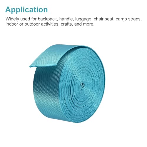 Image of Nylon Webbing Strap, 10 Metres, 1 inch /1.5 inch /2 inch Width, 0.7 mm Thickness (Lake Blue, 2 inch)