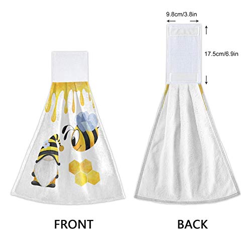 Exnundod Gnome Theme Hanging Kitchen Towels 2Pcs, Cartoon Summer Hand Bath Towel Ultra Soft Absorbent Microfiber Tie Towels With Loop Hand Towel For Bathroom Restroom Housewarming Thanksgiving Gift #TOP2