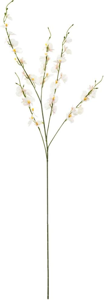 Orchids Artificial Flowers, 10 Bunches Fake Silk Flowers for Decoration, Long Stem Artificial Flowers for Tall Vase Home Decor Indoor - White - Image 5