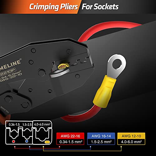 Someline® Wire Terminals Crimping Tool, With 39 Sizes Insulated Ratcheting Terminals Crimper Kit Of Awg 22-10 Insulated Electrical Butt Bullet Spade Fork Ring Spade Splice Crimp Terminals #TOP2