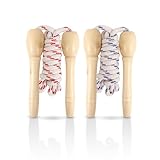 Lizzy | Skipping Rope | 2 Pack, 200cm, Wooden Handles, Assorted Colours | Classic Design, Comfortable Grip, Durable Rope | Fitness Toy for Kids Outdoor Games & PE