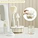 biqin Baby Bottle Brush Kit with Push-Press Bubble and Drying Rack for Bottle Cleaning, Bendable Bottle Cleaner Brush for Baby Bottles, Breast Pumps, Nipples, Straws and More. Perfect for Home&Travel