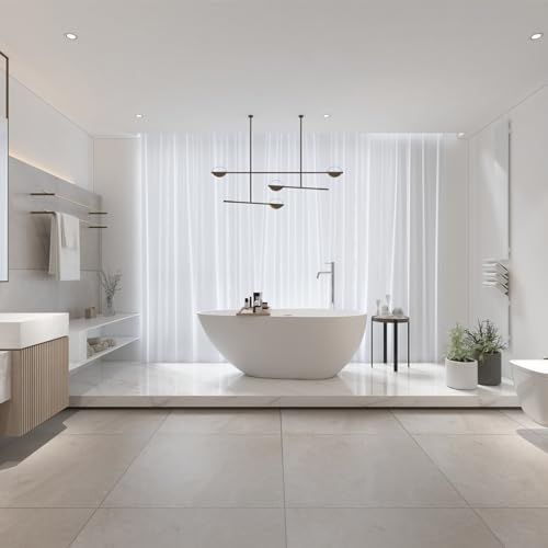 TONA 59" Stone Resin Freestanding Bathtub, Modern Egg Shell Shapes Solid...