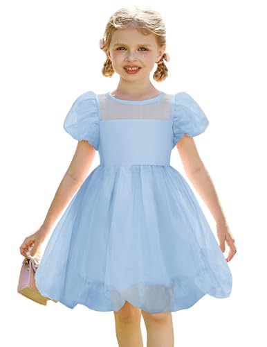 Arshiner Toddler Girls Flowy Bubble Hem Party Dress