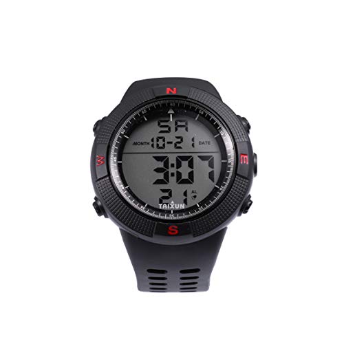 Hemobllo 1 stück multifunktionsuhr große zifferblatt Uhr wasserdicht Sport armbanduhren für Outdoor Laufen wandern Camping abschluss Geburtstagsgeschenk (schwarz)