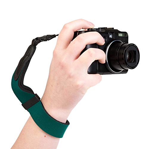OP/TECH USA Mirrorless Neoprene Camera Wrist Strap – Camera Hand Strap, Camera Wrist Lanyard for Small SLRs, Forest