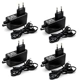 Topolenashop 4 Alimentatori Stabilizzati 12V 1A 12W con Connettore DC 5,5 x 2,1 mm – Trasformatori Compatti per Strisce LED, Telecamere, Videosorveglianza, Modem, Router e Dispositivi Compatibili