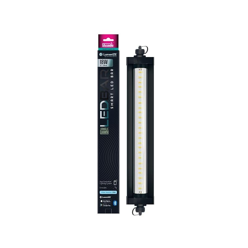 Barra de iluminação LED para terrário Arcadia LumenIZE Jungle Dawn, espectro completo e controle por aplicativo, 30,48 cm, 18 W