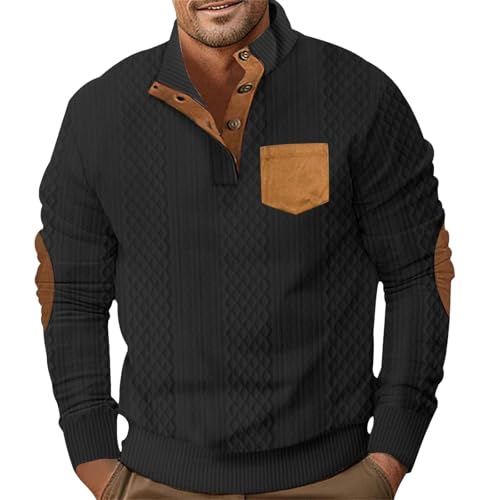 Sweat amincissant coupe ample homme pull col boutonné confortable - 4