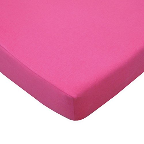 Image of American Baby Company Supreme 100% Natural Cotton Fitted Crib Sheet 52" x 28", Enhanced Thickness for Soft, Breathable & Hypoallergenic Jersey Comfort, Fuschia, Neutral for Boys & Girls