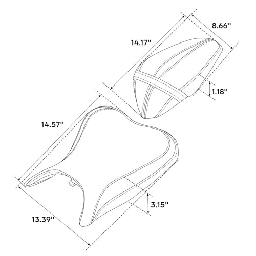 Asiento delantero trasero para motocicleta Z400 con materiales de alta densidad 7