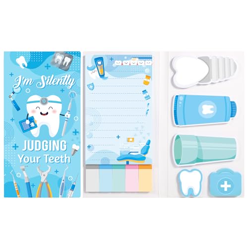 MWOOT 440 Hojas Notas Adhesivas de Divertidas de Dentista, Bloc de Notas Autoadhesivas de Temática de Dientes, Marcadores de Página Sticky Notes Hospital Escuela Oficina Regalos para Dentista