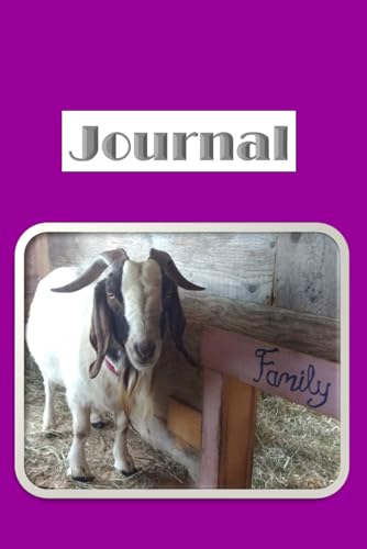Goat, 125 page paperback journal, lined, 6x9, purple, farm, homestead, Boar, gift for her or him, birthday, school supplies, office stationary, Christmas gift